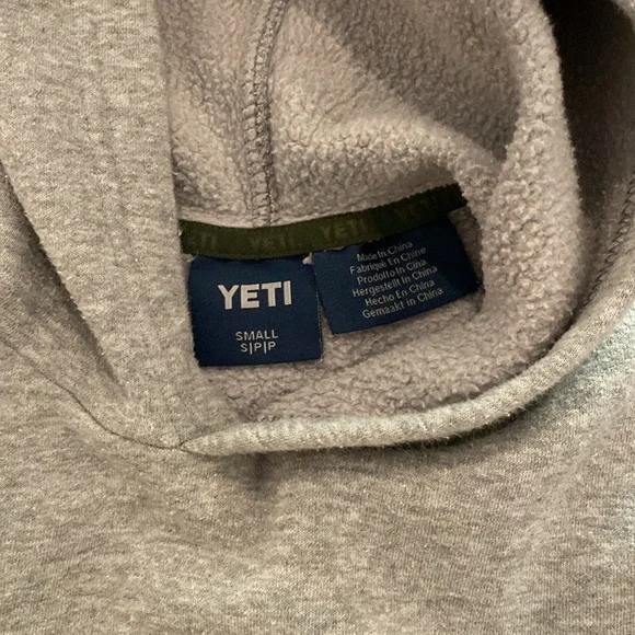 Grey YETI sweatshirt with olive green lettering. Size Small - Picture 2 of 6